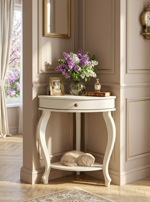 Консоль угловая Элегант дуб шампань Л