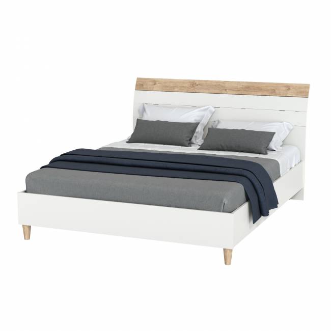 Кровать Муссон 11.41 цвет белый/дуб эндгрейн элегантный Кровать Муссон 11.41 цвет белый/дуб эндгрейн элегантный