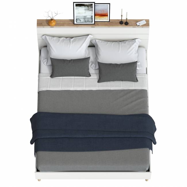 Кровать Муссон 11.41 цвет белый/дуб эндгрейн элегантный Кровать Муссон 11.41 цвет белый/дуб эндгрейн элегантный