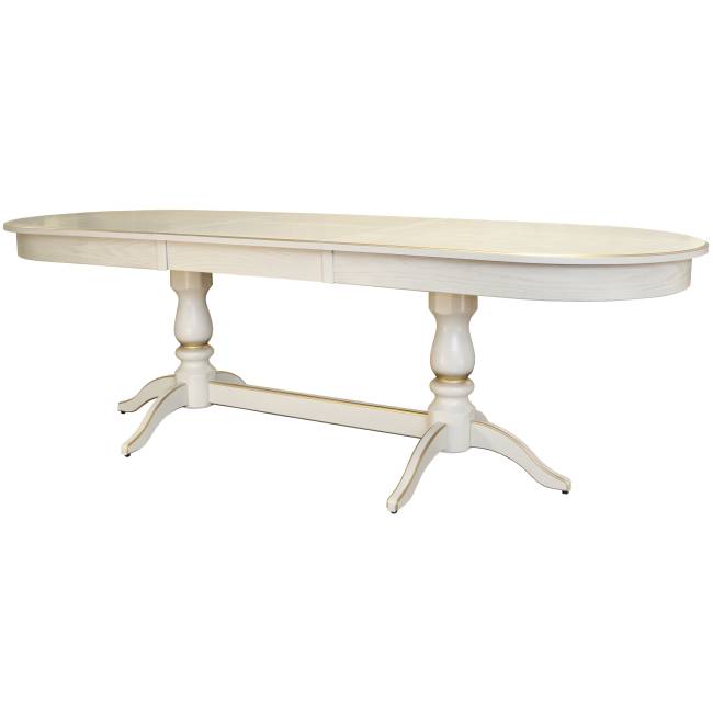 Стол обеденный Тарун 5 раздвижной слоновая кость/золото 190/250*84