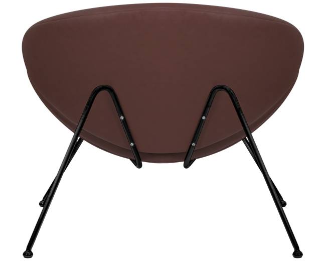 Кресло дизайнерское DOBRIN EMILY, коричневый винил YP5, черное основание