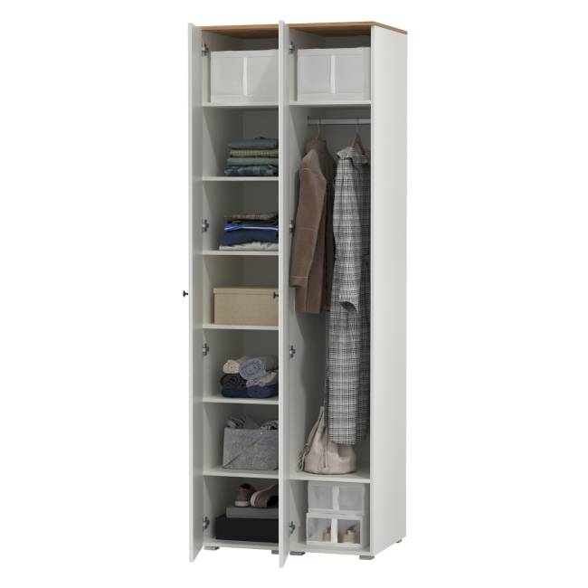 Два шкафа-пенала Остин цвет белый шагрень/дуб крафт золотой Два шкафа-пенала Остин цвет белый шагрень/дуб крафт золотой