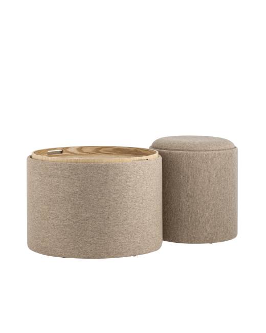 Пуф-столик с ящиком Хюгге S рогожка бежевый