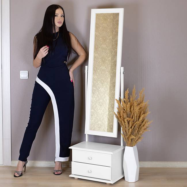 Зеркало с тумбой Селена белый 151 см х 46 см