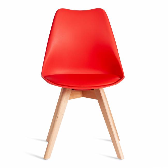 Стул TULIP (mod. 73-1) / 1 шт. в упаковке дерево/пластик/экокожа, 47,5x55x80 см, Красный (Red) красный дерево/пластик/экокожа
