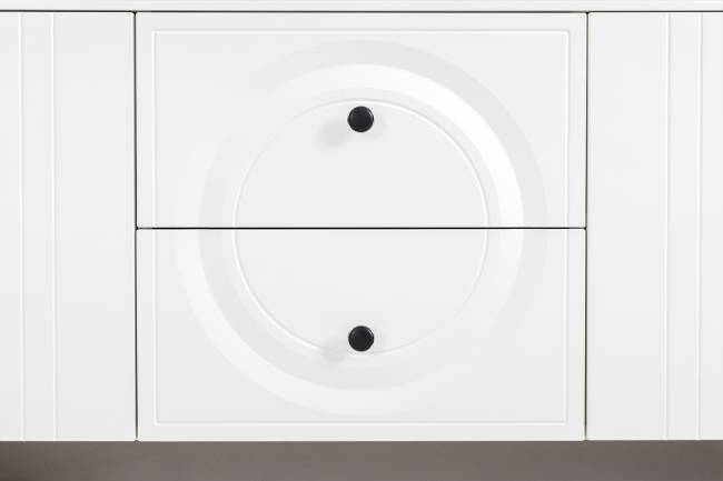 Стенка для гостиной с сервантом Валенсия № 60 цвет белый шагрень