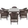 "Амароне" обеденная группа из искусственного ротанга на 6 персон, цвет коричневый