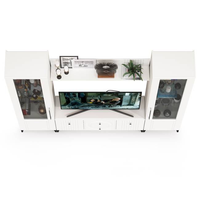 Стенка для гостиной Валенсия № 62 цвет белый шагрень