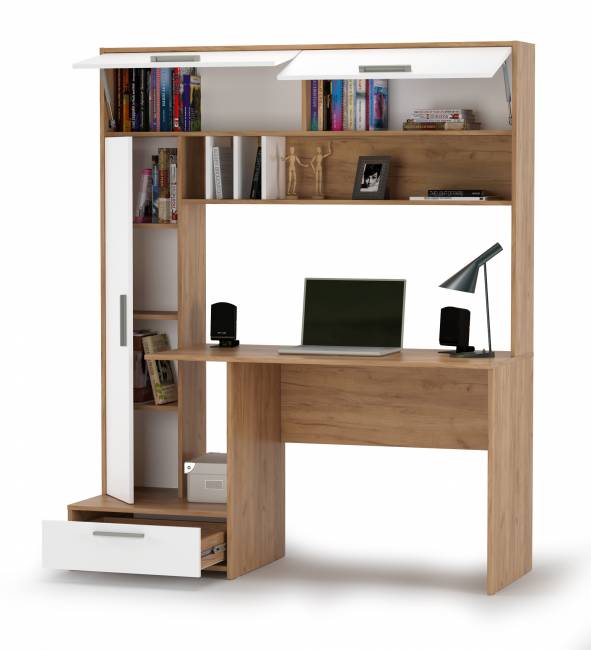 Стол письменный Лайт цвет дуб крафт золотой/белый премиум Стол письменный Лайт цвет дуб крафт золотой/белый премиум