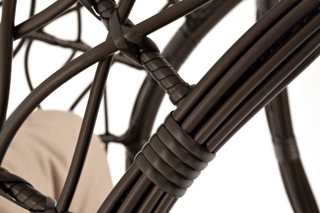 "Венеция" подвесное кресло-кокон из искусственного ротанга, цвет бронзовый с бежевой подушкой "Венеция" подвесное кресло-кокон из искусственного ротанга, цвет бронзовый с бежевой подушкой