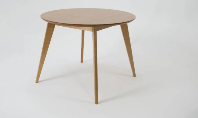 Стол Сканди К 100 натур со стульями Франк натур рогожка синий