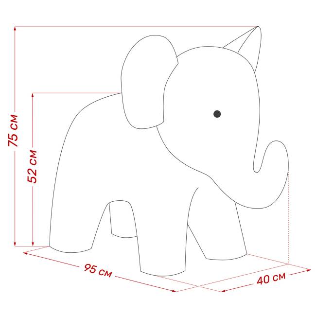 Пуф Leset Elephant Omega 19, компаньон Omega 02