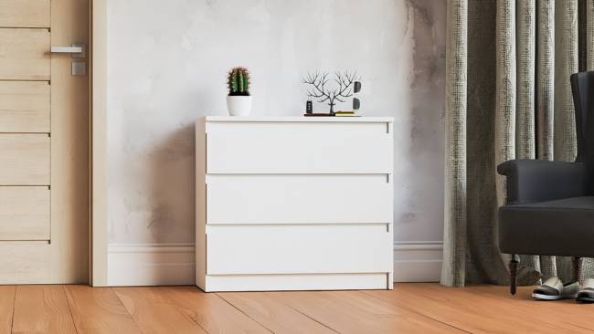 Комод три ящика Мори МК800.1 цвет белый