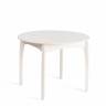 Стол DIAMANTE круглый бук, мдф, шпон дуба, 100 х 100+30 х 75 см, Ivory white