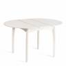 Стол DIAMANTE круглый бук, мдф, шпон дуба, 100 х 100+30 х 75 см, Ivory white