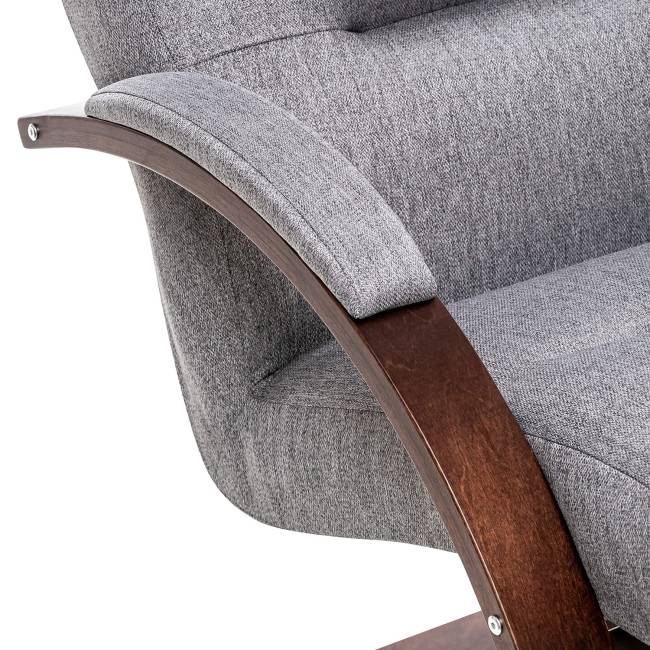 Кресло-качалка Leset Милано Орех текстура Malmo 90 (серый) Кресло-качалка Leset Милано Орех текстура Malmo 90 (серый)