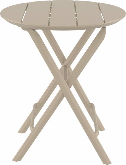 Стол пластиковый складной Helen Folding Table Ø60 бежевый Ø600х740 мм