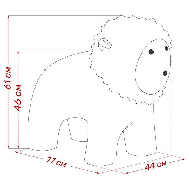 Пуф Leset Лев Премиум Buddy 11, компаньон Мех ИП-401 Пуф Leset Лев Премиум Buddy 11, компаньон Мех ИП-401