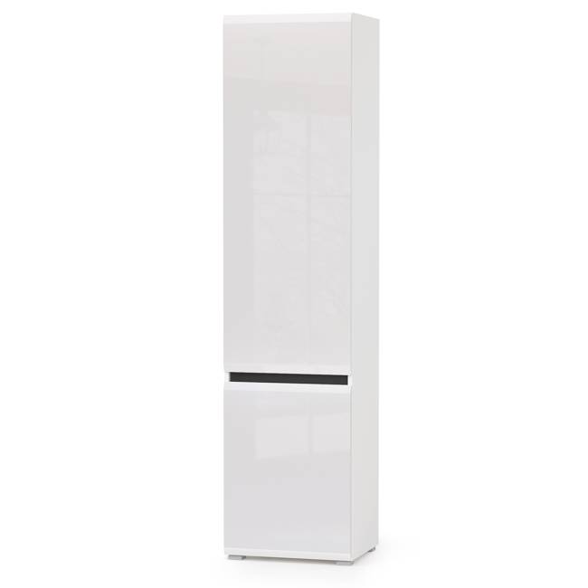 Стенка для гостиной Сидней № 7 цвет белый/чёрный/фасады МДФ белый глянец