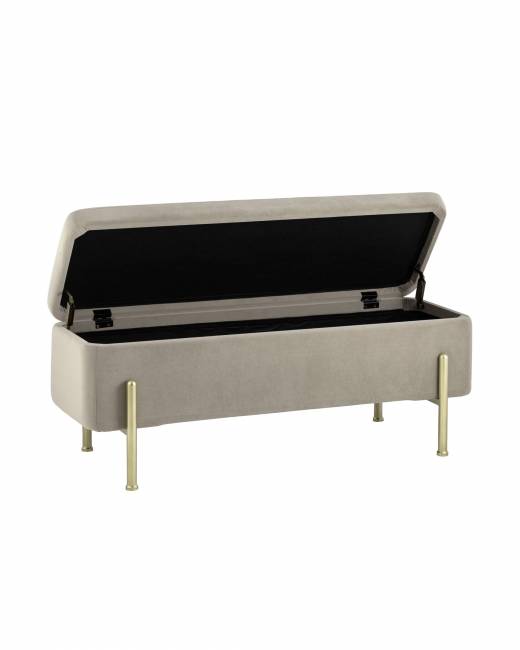 Банкетка Болейн с ящиком велюр бежевый