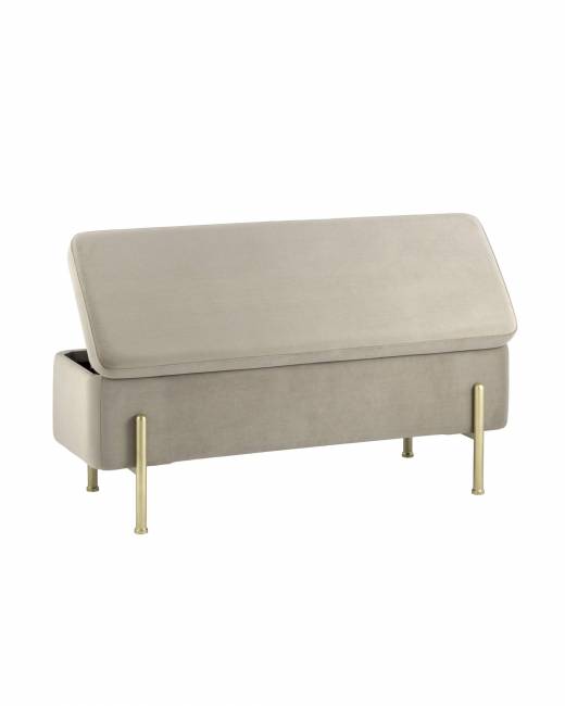 Банкетка Болейн с ящиком велюр бежевый