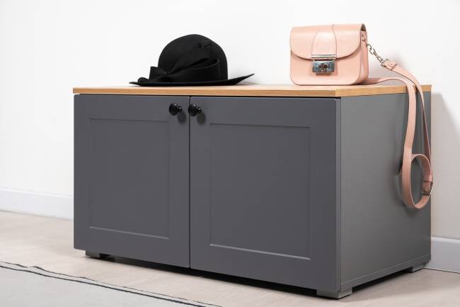 Тумба Остин 13.257 цвет серый графит/дуб крафт золотой Тумба Остин 13.257 цвет серый графит/дуб крафт золотой